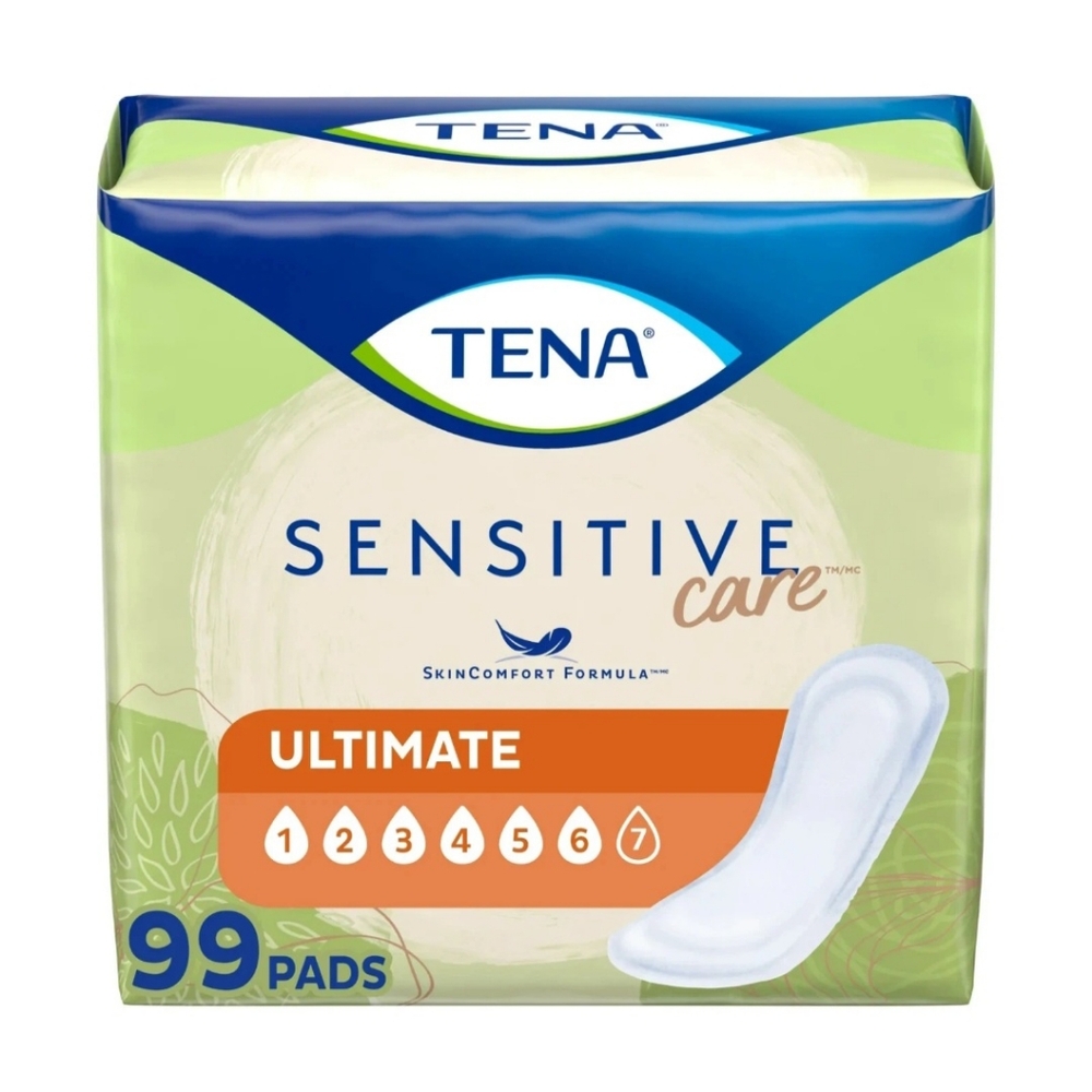 Tena Sensitive Care Ultimate Absorbency Incontinence Pads for Women, 99 Count